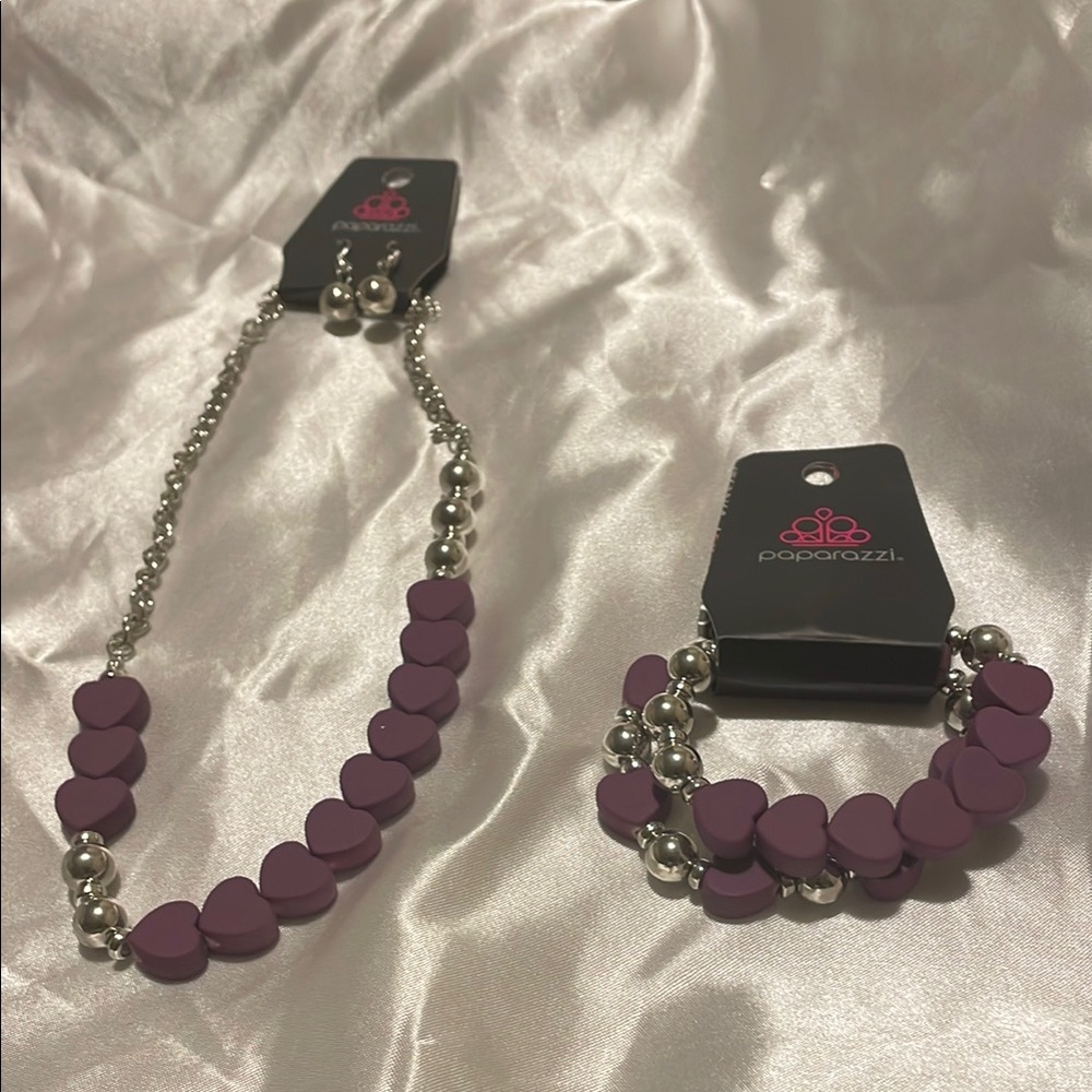 Paparazzi Purple and Silver Beaded Necklace